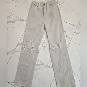 PacSun Gray Distressed High Waisted Women Boyfriend 90s Jeans Size 26